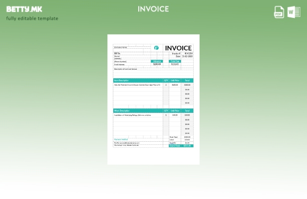 Шаблон за фактура за електрични изведувачи во модерен стил